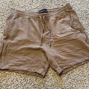 Abercrombie & Fitch Brown Cotton-Linen Blend Shorts